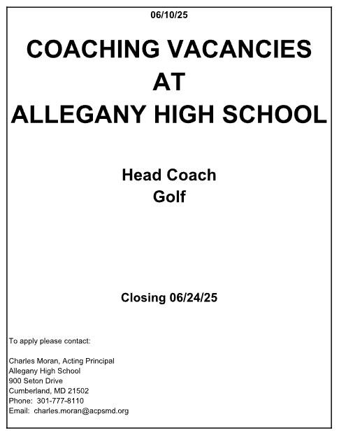 AHS Head Golf Coach